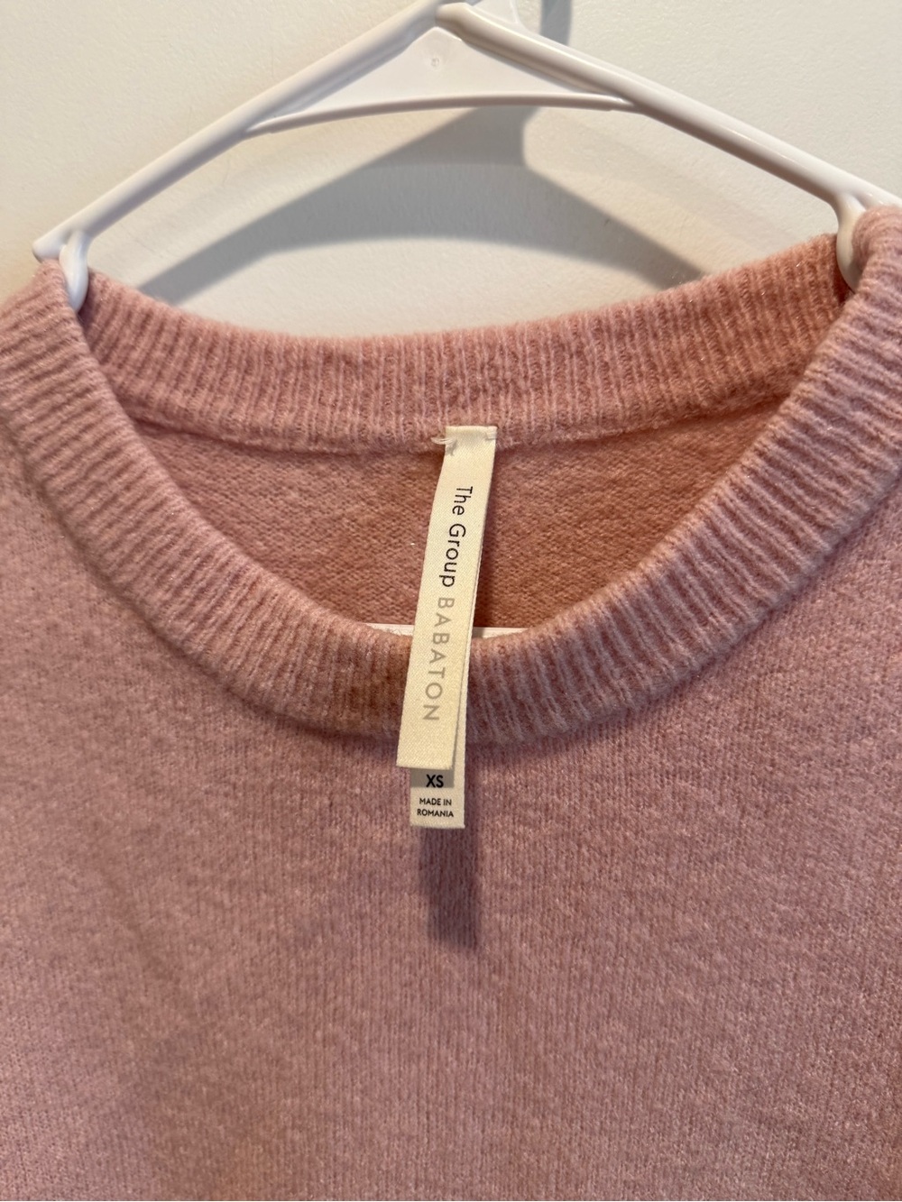 Aritzia Babaton Blush Pink Wool Blend Crewneck Sweater XS - Picture 2 of 3